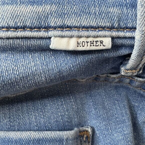 Mother The Weekender Fray Chill Light Wash  Flare Leg Distressed Jeans Womens 25 - Picture 5 of 11